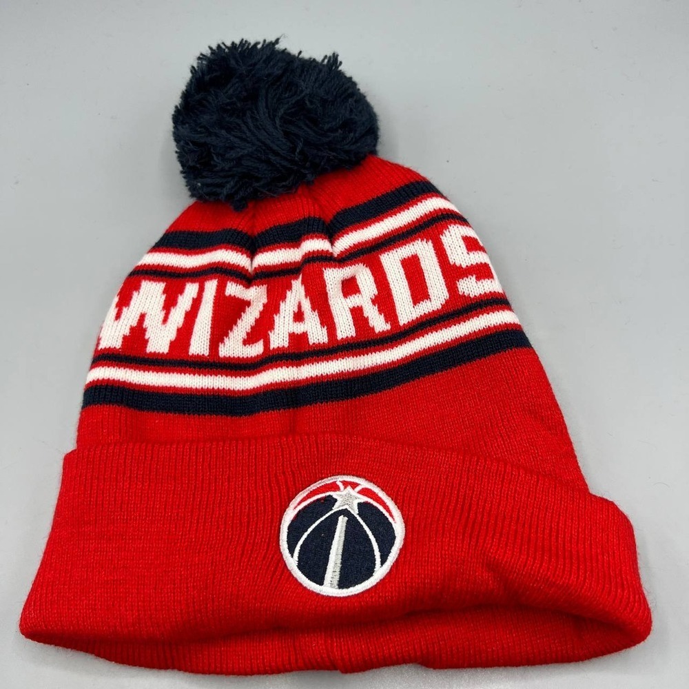 Washington Wizards Hat Youth Red NBA Cuffed Beanie Pom Pom Cap‎ New